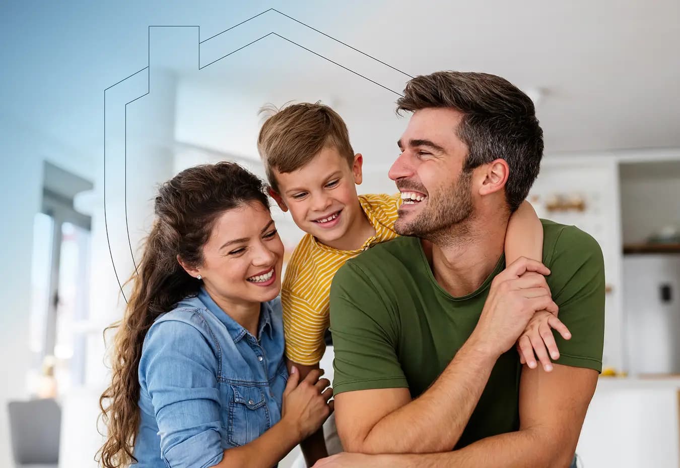 Family with kid in home Family with kid in home